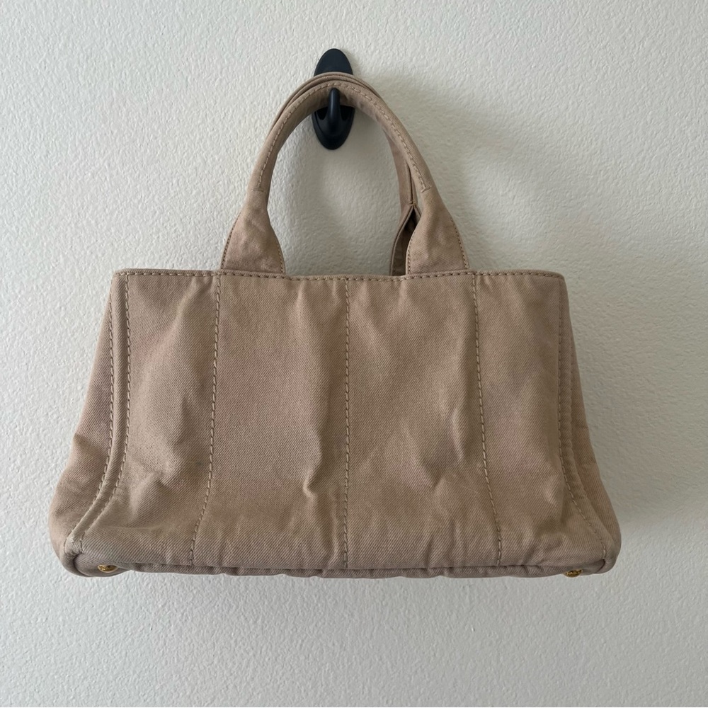 Prada Large Canapa Bag - Tan Canvas - computer /travel **Authentic - Picture 5 of 16
